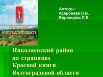 Презентация проекта Николаевский район на страницах Красной книги Волгоградской области презентация к уроку (средняя группа)