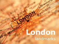 Слайд-шоу содержит иллюстрации и описание на английском о самых известных местах Лондона