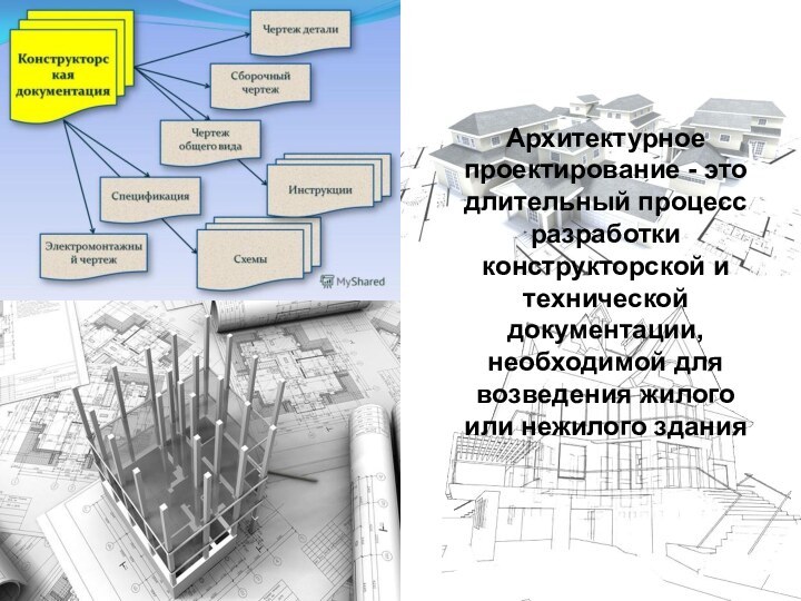 Архитектурное проектирование - это длительный процесс разработки конструкторской и технической документации, необходимой