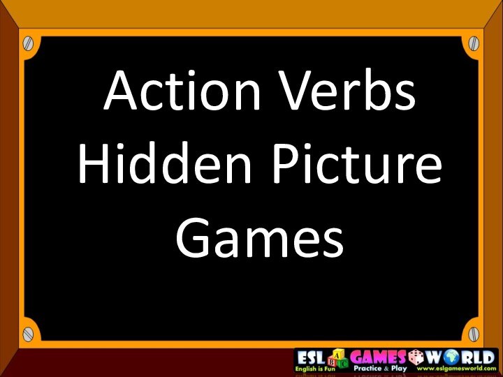 Action Verbs Hidden Picture Games
