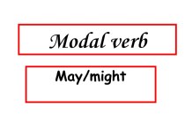 Modal verb May/might