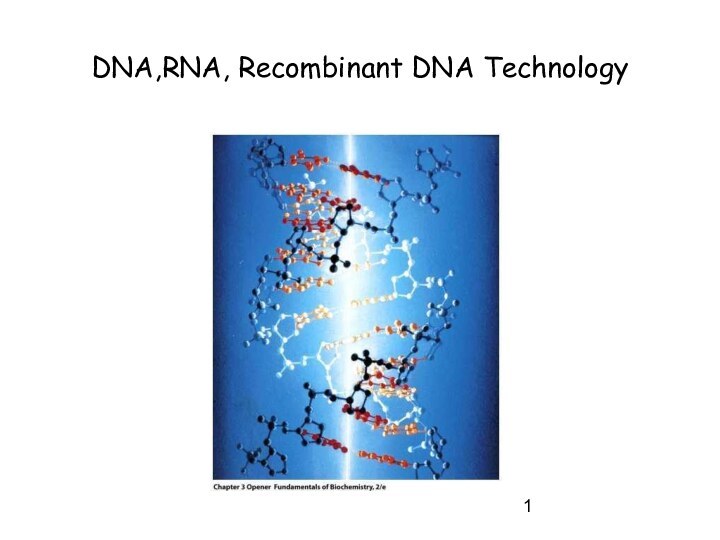 DNA,RNA, Recombinant DNA Technology