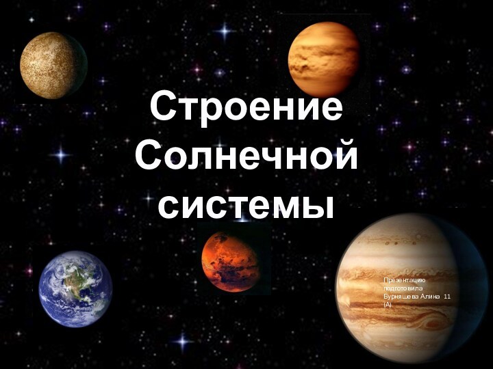 Строение Солнечной системыПрезентацию подготовила Бурняшева Алина 11 (А)