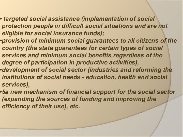 targeted social assistance (implementation of social protection people in difficult social