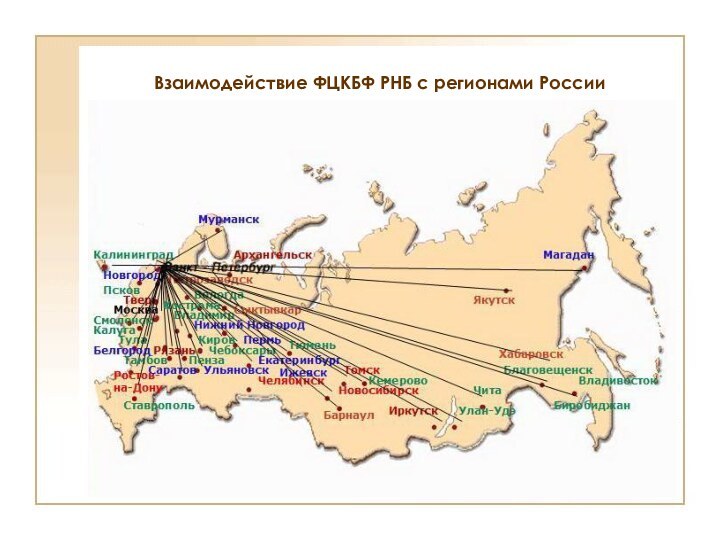 Взаимодействие ФЦКБФ РНБ с регионами России