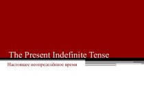 The Present Indefinite Tense