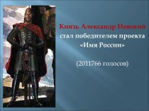 Князь Александр Невский стал победителем проекта Имя России