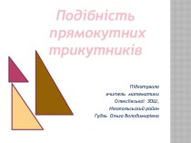 Подібність прямокутних трикутників