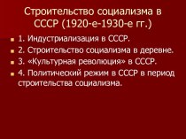 Строительство социализма в СССР