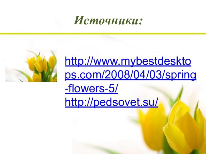Источники:http://www.mybestdesktops.com/2008/04/03/spring-flowers-5/http://pedsovet.su/