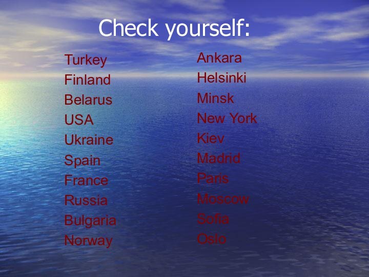 Check yourself:Turkey