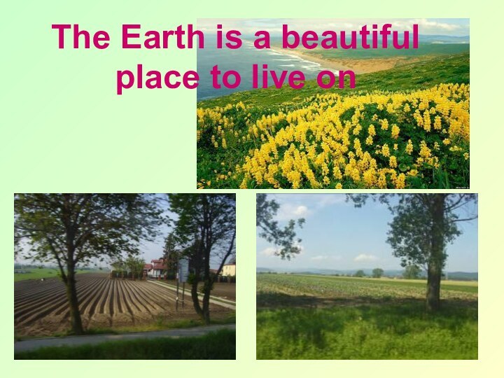The Earth is a beautiful place to live on