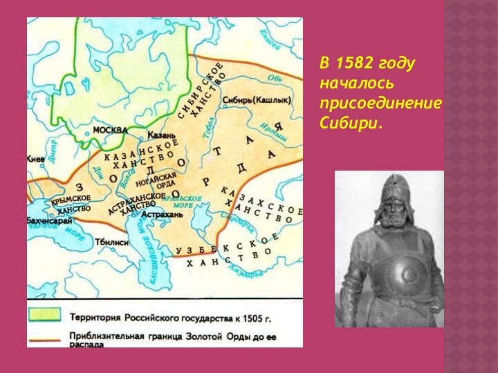 В 1582 году началось присоединение Сибири.
