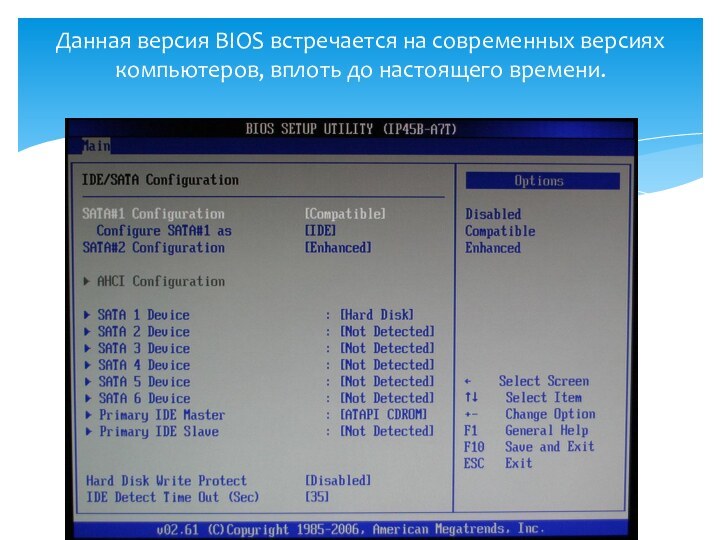 Данная версия BIOS встречается на современных версиях компьютеров, вплоть до настоящего времени.