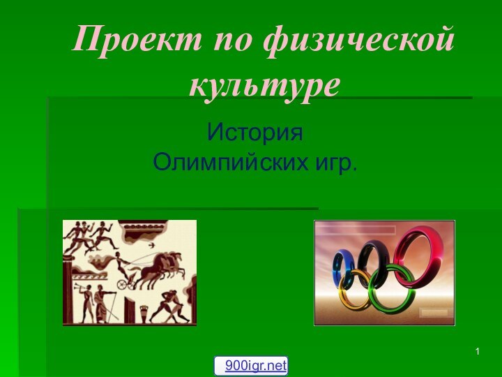 Проект по физической культуреИстория Олимпийских игр.