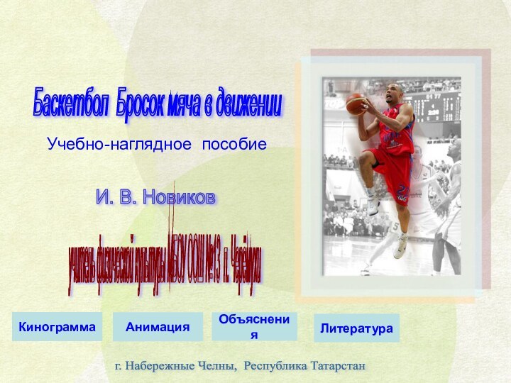 Баскетбол Бросок мяча в движении И. В. Новиков г. Набережные Челны, Республика
