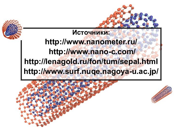Источники:http://www.nanometer.ru/ http://www.nano-c.com/http://lenagold.ru/fon/tum/sepal.htmlhttp://www.surf.nuqe.nagoya-u.ac.jp/