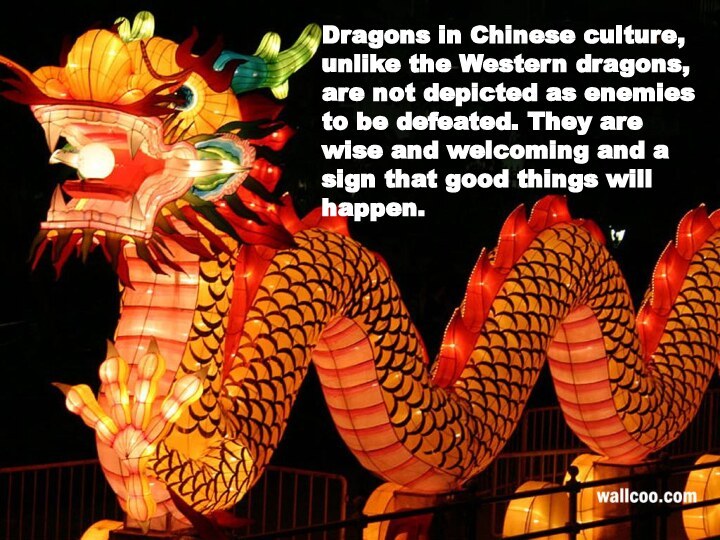 Dragons in Chinese culture, unlike the Western dragons, are not depicted as enemies to