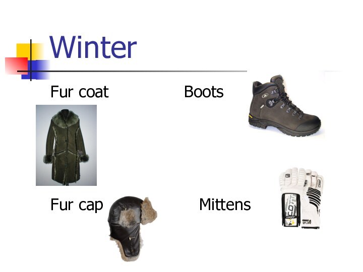 Fur coat        BootsFur cap