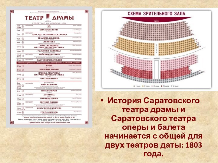 История Саратовского театра драмы и Саратовского театра оперы и балета начинается с общей для