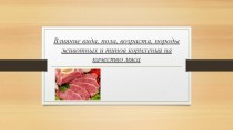 Влияние вида, пола, возраста, породы животных и типов кормления на качество мяса