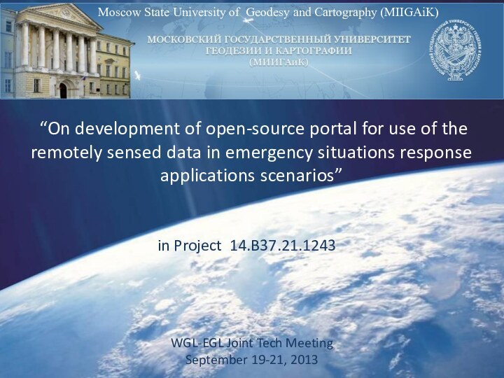 VIRTUAL CONFERENCE - REMOTE SENSING PRESENTATION WITH RUSSIA:Moscow State University of Geodesy