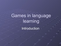 Games in language learning