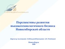 Перспективы развития высокотехнологичного бизнеса Новосибирской области