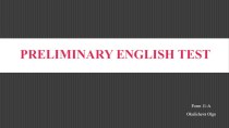 Preliminary English Test