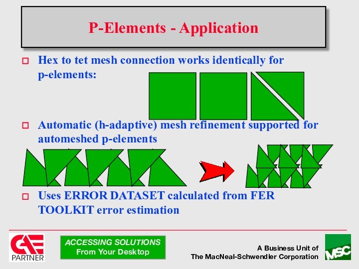P-Elements - ApplicationHex to tet mesh connection works identically for p-elements:
