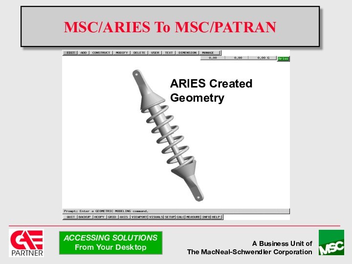 MSC/ARIES To MSC/PATRANARIES Created Geometry