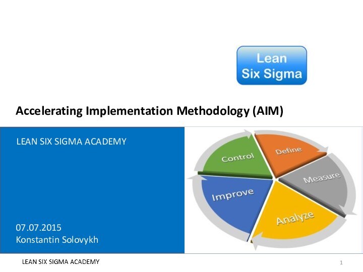 Accelerating Implementation Methodology (AIM)LEAN SIX SIGMA ACADEMY07.07.2015Konstantin Solovykh