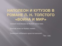 Наполеон и Кутузов в романе Л.Н Толстого Война и мир