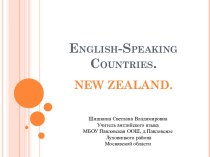 English-Speaking Countries. New Zealand