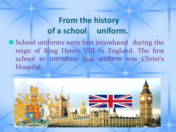 From the history  of a school