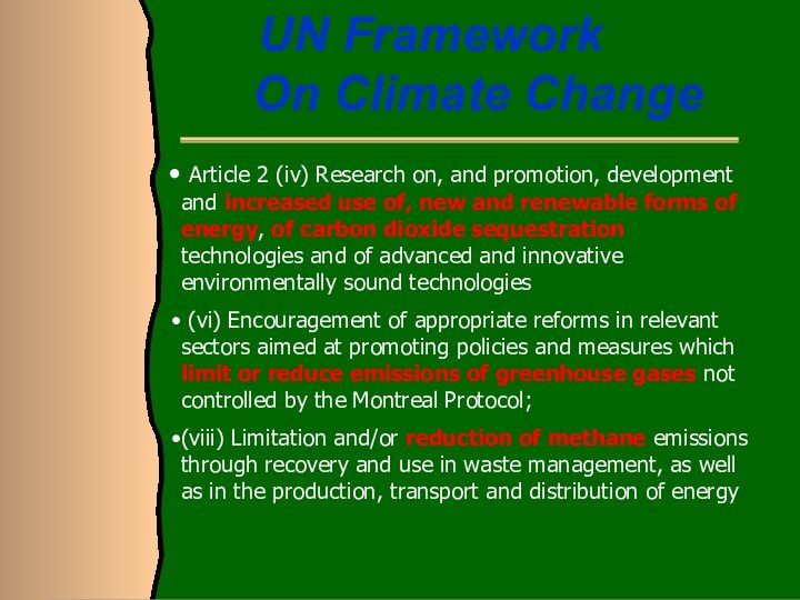 UN Framework