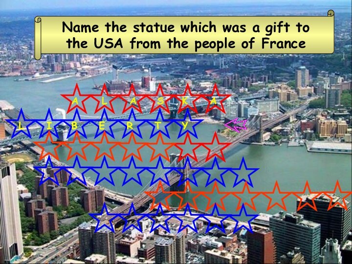 Name the statue which was a gift to the USA from the people of France