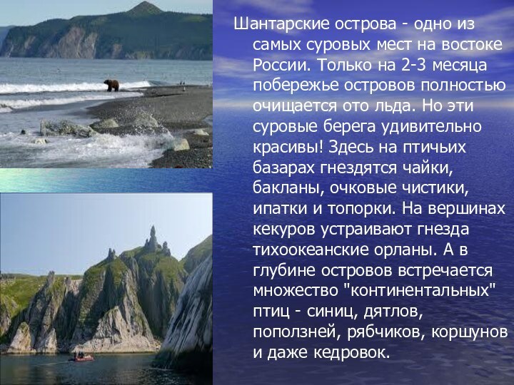 Шантарские острова - одно из самых суровых мест на востоке России. Только