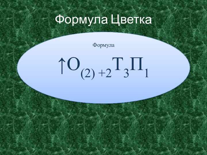 Формула ЦветкаФормула ↑О(2) +2Т3П1