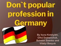 Don`t popular profession in Germany