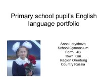 Primary school pupil’s English language portfolio