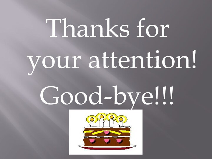Thanks for your attention!Good-bye!!!