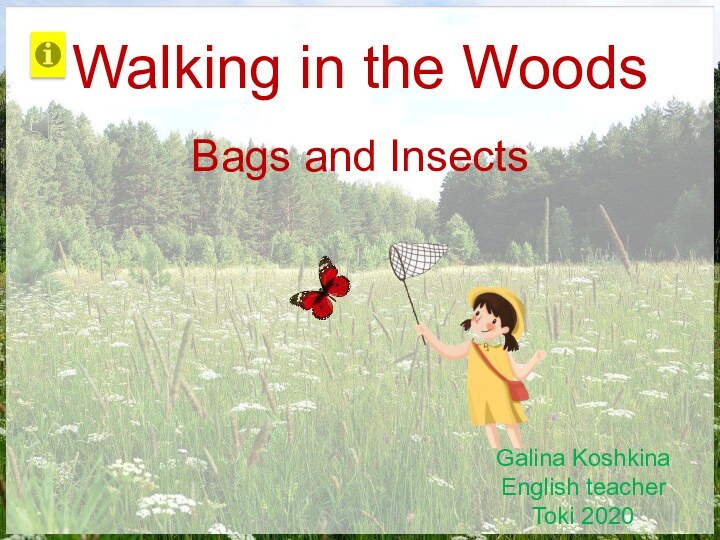 Walking in the WoodsBags and InsectsGalina KoshkinaEnglish teacherToki 2020