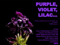 Презентация по теме Purple, violet, lilac…