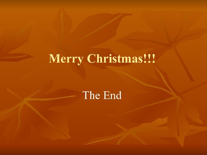 Merry Christmas!!!The End