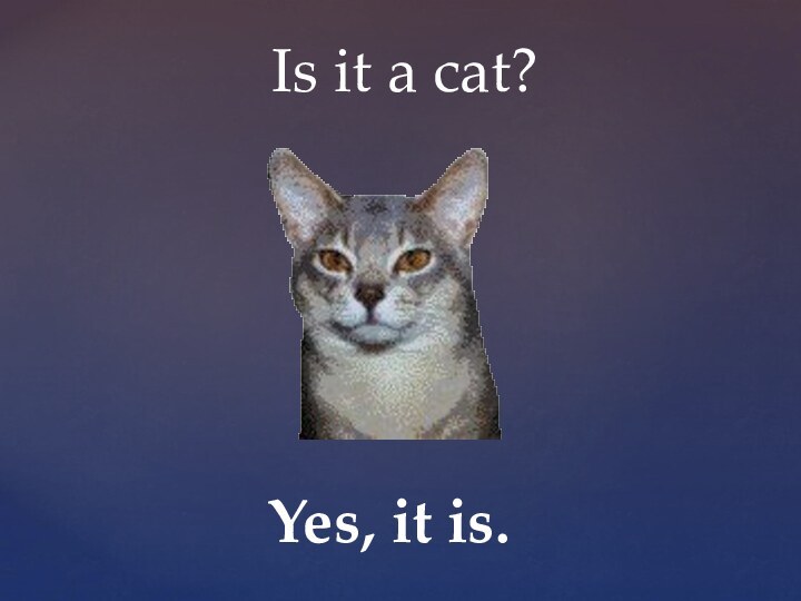 Is it a cat?Yes, it is.