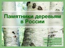 Презентация Памятники деревьям в России