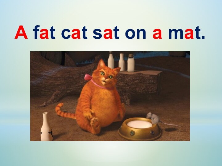 A fat cat sat on a mat.
