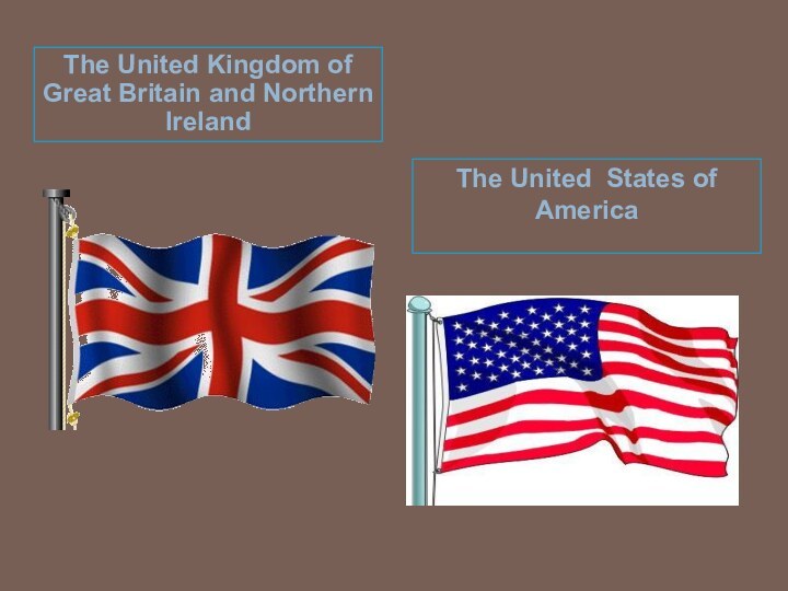 The United Kingdom of Great Britain and Northern IrelandThe United States of America