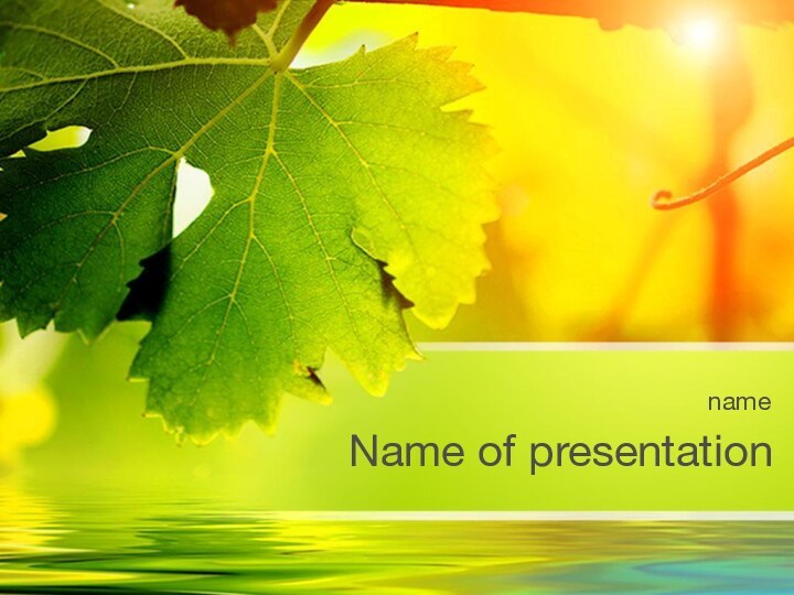 Name of presentationname